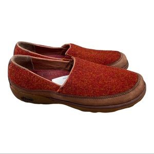 Chaco Quinn Mules Clogs Size 9.5 brickred Wool Leather Slip On Womens